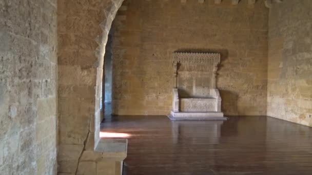 Talya Gioia Del Colle Norman Swabian Castle Yüzyıl Salonları Taht — Stok video