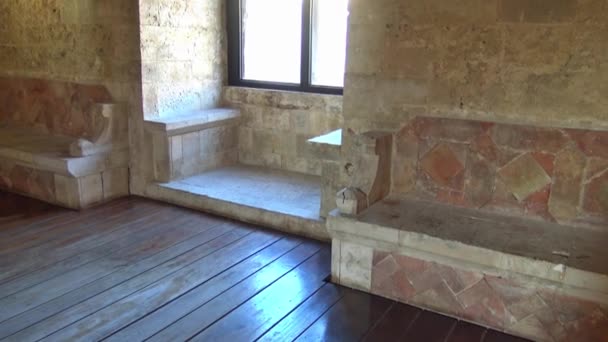Italy Gioia Del Colle Norman Swabian Castle 9Th Century Inner — Stock Video