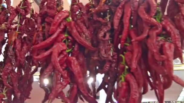 Pimientos Rojos Secos — Vídeo de stock