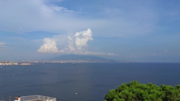 Naples Körfez Vezüv Panoraması — Stok video