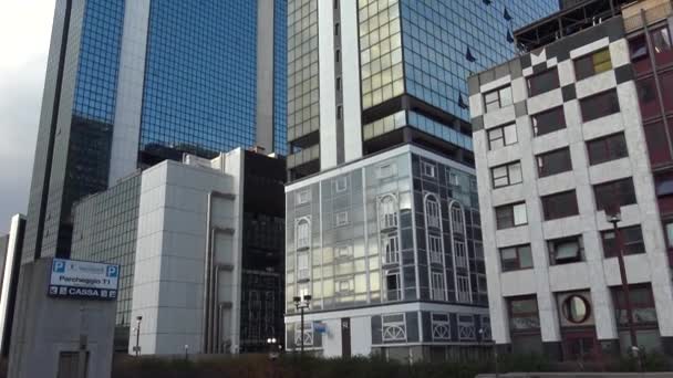 ナポリ ビジネス センターのモダンな建造物群地区 — ストック動画
