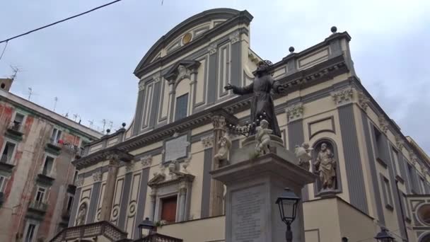 Naples Church San Lorenzo Maggiore Decuman District — Stock Video