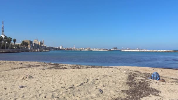 Italy Bari Seafront Beach Time Lapse — Stock Video