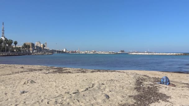 Italy Bari Seafront Beach — Stock Video