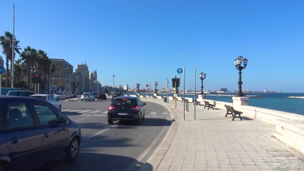 Italy Bari Seafront Beach Time Lapse — Stock Video