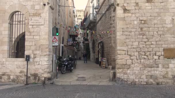 Italy Bari Street Historical Center — Stock Video