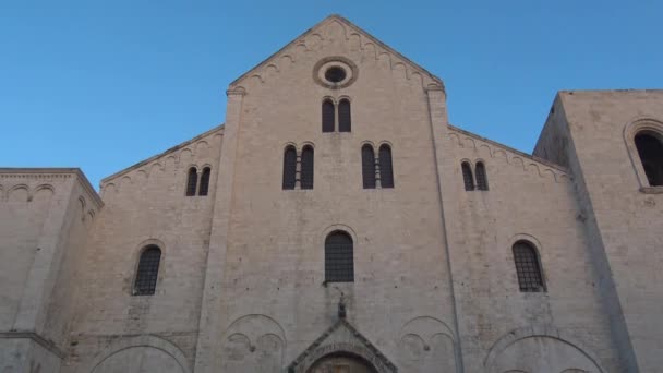 Italia Bari Basilica San Nicola Turisti Visita — Video Stock