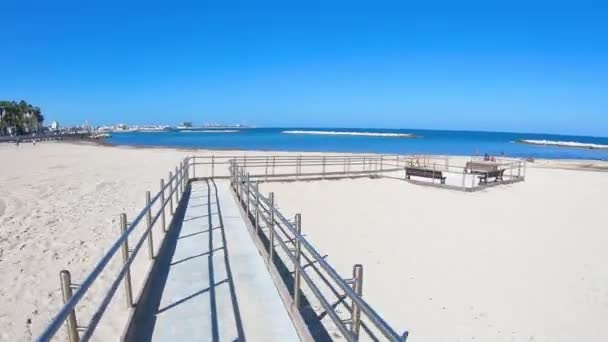Italy Bari Seafront Beach Time Lapse — Stock Video