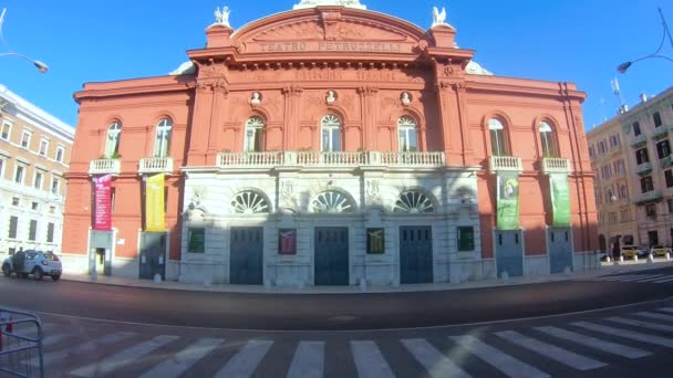 Италия Бари Большой Исторический Театр — стоковое видео