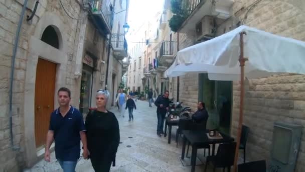 Italië Bari Straat Van Het Historische Centrum — Stockvideo