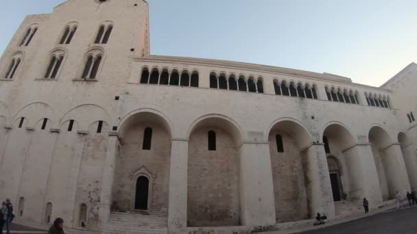 Italien Bari Oktober 2019 Basilika Der Nikolaus Touristenbesuch — Stockvideo