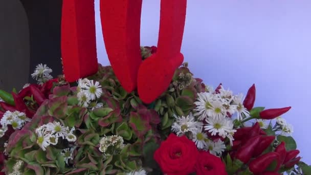 Decoração Floral Para Uma Festa Aniversário Anos — Vídeo de Stock