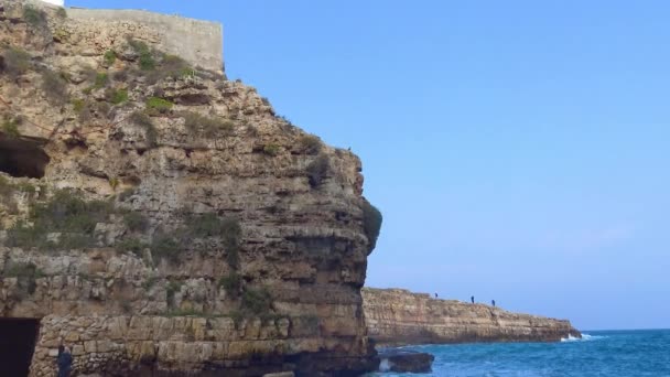 Itália Polignano Mare Lama Monachile Bay — Vídeo de Stock