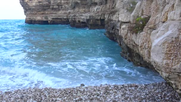 Italia Polignano Mare Baia Lama Monachile — Video Stock