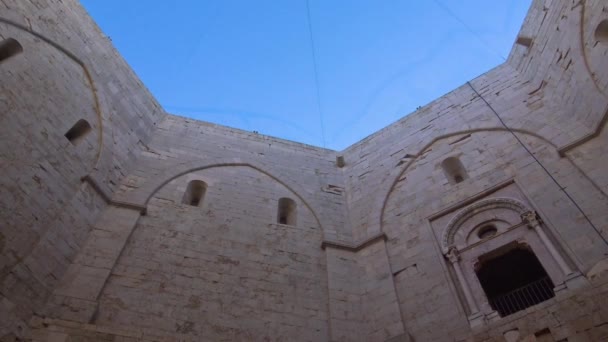 Italien Castel Del Monte Upptagen Unescos Världsarvslista 1200 Talet Fästning — Stockvideo