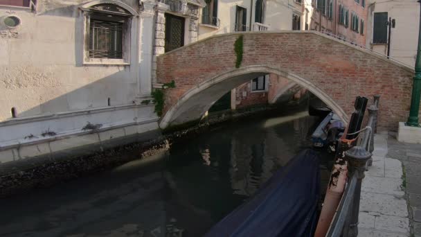 Venecia Vista Canal Típico Con Paso Góndola — Vídeos de Stock