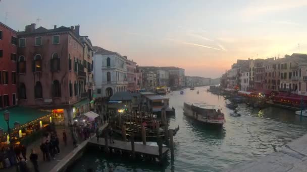 Venecia Vista Del Gran Canal Atardecer Caducidad — Vídeos de Stock