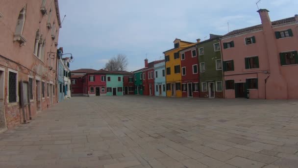 Βενετία Θέα Από Πολύχρωμα Σπίτια Που Χαρακτηρίζουν Νησί Burano Στην — Αρχείο Βίντεο