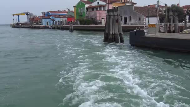 Venecia Vista Laguna Veneciana Desde Ferry Isla Burano — Vídeos de Stock