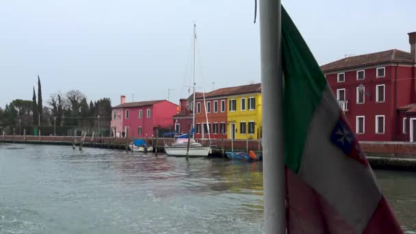 Venedik Burano Adasına Feribottan Venedik Lagünü Görünümü — Stok video