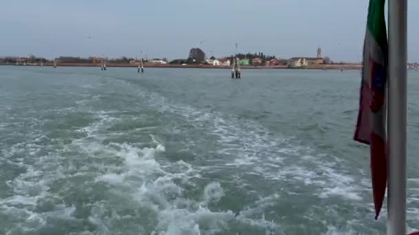 Venetië Uitzicht Venetiaanse Lagune Van Ferry Naar Burano Island — Stockvideo