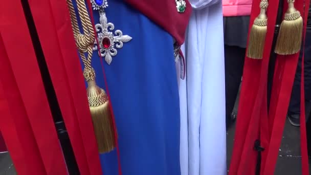 Veneza Carnaval 2019 Máscaras Típicas Roupas Bonitas Posando Para Fotógrafos — Vídeo de Stock