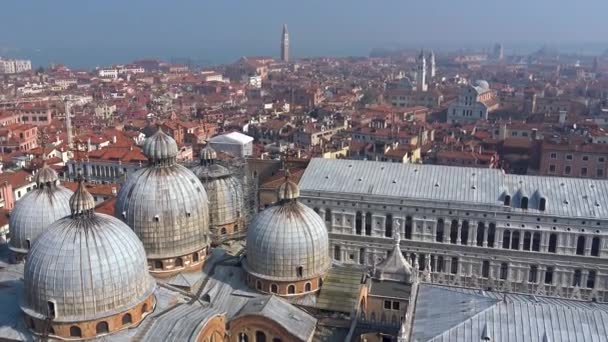 Venice Panorama City Bell Tower San Marco — Stock Video