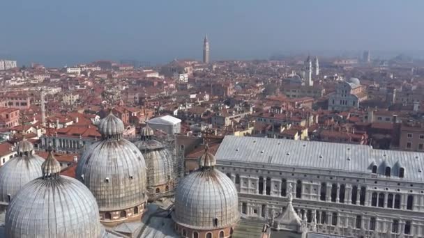 Benátky Panorama Města Zvonice San Marco — Stock video