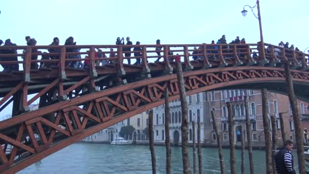 Venetië Mening Van Brug Accademia — Stockvideo