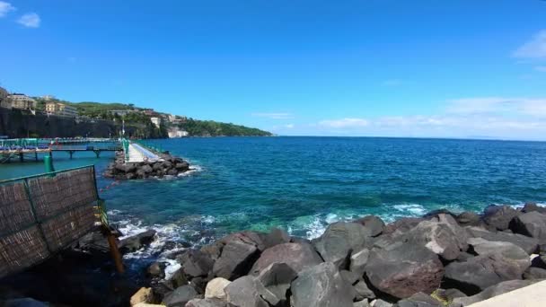 Italia Sorrento Veduta Sul Bellissimo Mare Azzurro — Video Stock