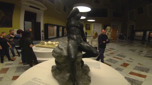 Italie Naples Mai 2019 Musée Archéologique Visiteurs Exposition Sculptures Antonio — Video