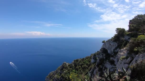 Italien Capri Panorama Från Villa Jovis — Stockvideo