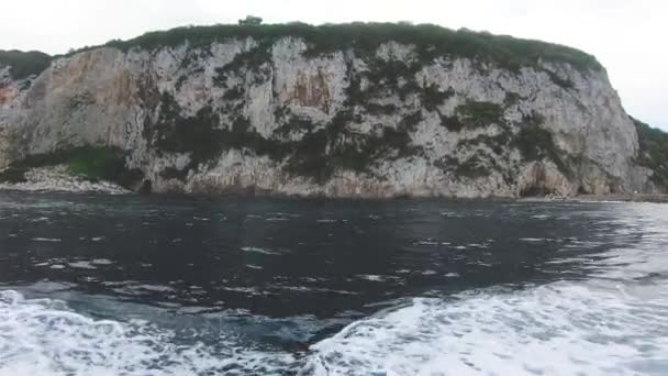 Italie Capri Vues Panoramiques Depuis Bateau Pendant Visite Île — Video