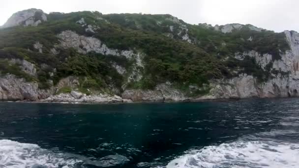 Italie Capri Vues Panoramiques Depuis Bateau Pendant Visite Île — Video