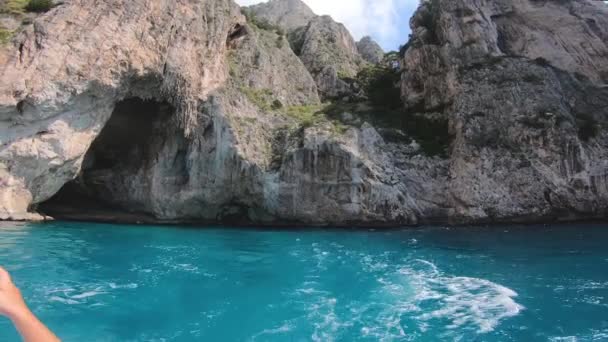 Italy Capri Panoramic Views Boat Tour Island — Stock Video