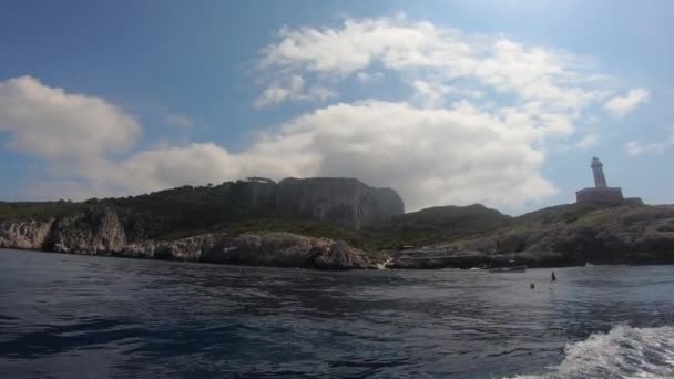 Італія Капрі Панорамний Вид Човна Під Час Екскурсії Острову — стокове відео