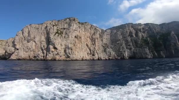 Itálie Capri Panoramatický Výhled Lodi Během Prohlídky Ostrova — Stock video