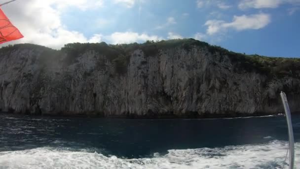 Italië Capri Panoramisch Uitzicht Vanaf Boot Tijdens Tour Van Het — Stockvideo