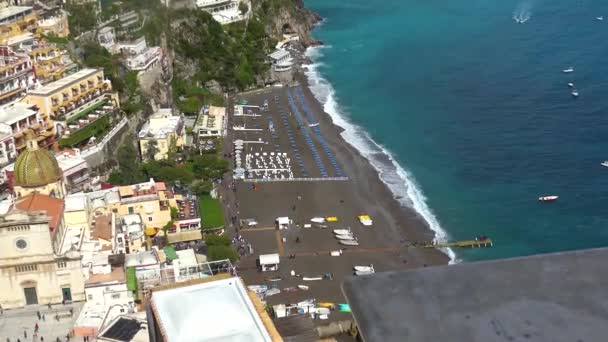 Italia Positano Vista Playa — Vídeo de stock