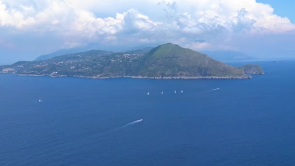 Italien Capri Panorama Från Villa Jovis — Stockvideo