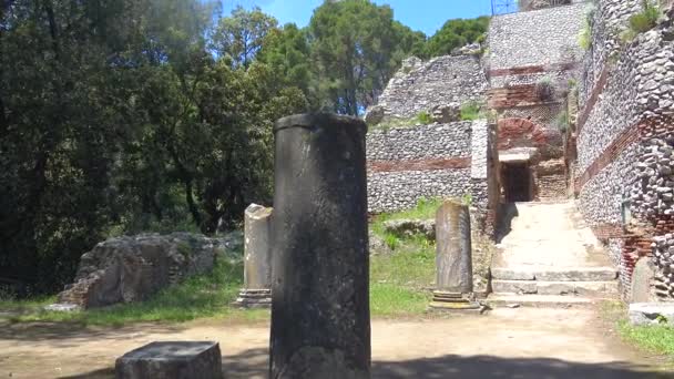 Talya Capri Antik Roma Kralı Tiberius Jovis Villasının Kalıntılarının Görünümü — Stok video