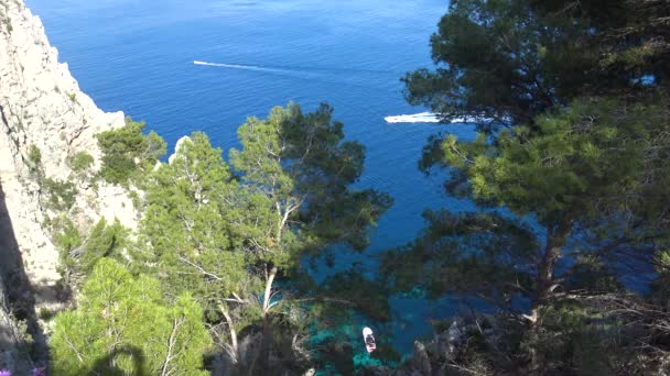 Itálie Capri Pohled Slavný Přirozený Oblouk — Stock video