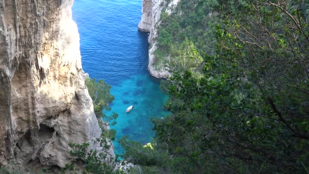 Italien Capri Blick Auf Den Berühmten Naturbogen — Stockvideo