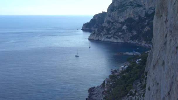 Італія Капрі Вид Невелику Пристань Яхт — стокове відео