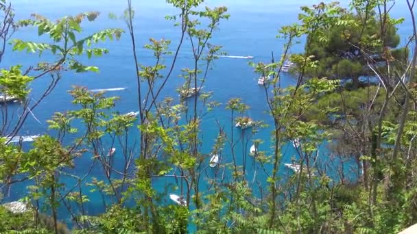 Италия Капри Вид Залив Фаральони — стоковое видео