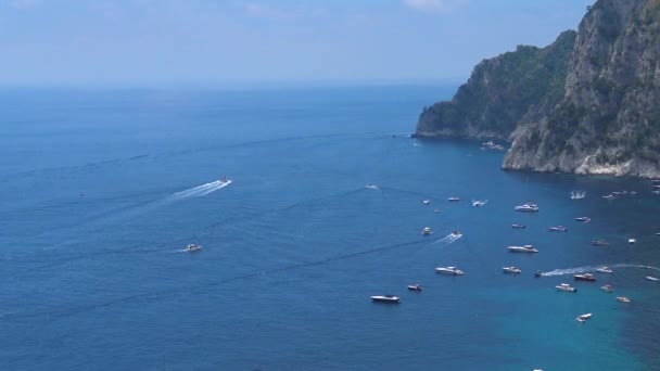 Italia Capri Veduta Della Baia Dei Faraglioni — Video Stock