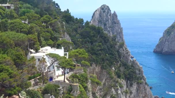 Itália Capri Vista Das Famosas Pilhas Rochas Naturais — Vídeo de Stock