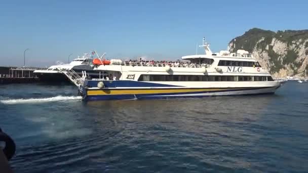 Italia Capri Salida Ferry Timelapse — Vídeos de Stock