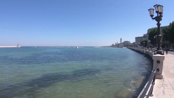 Italy Bari View Waterfront Time Lapse — Stock Video