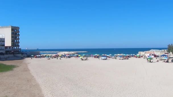 Ιταλία Μπάρι Θέα Των Ανθρώπων Στην Παραλία Χρονική Λήξη — Αρχείο Βίντεο